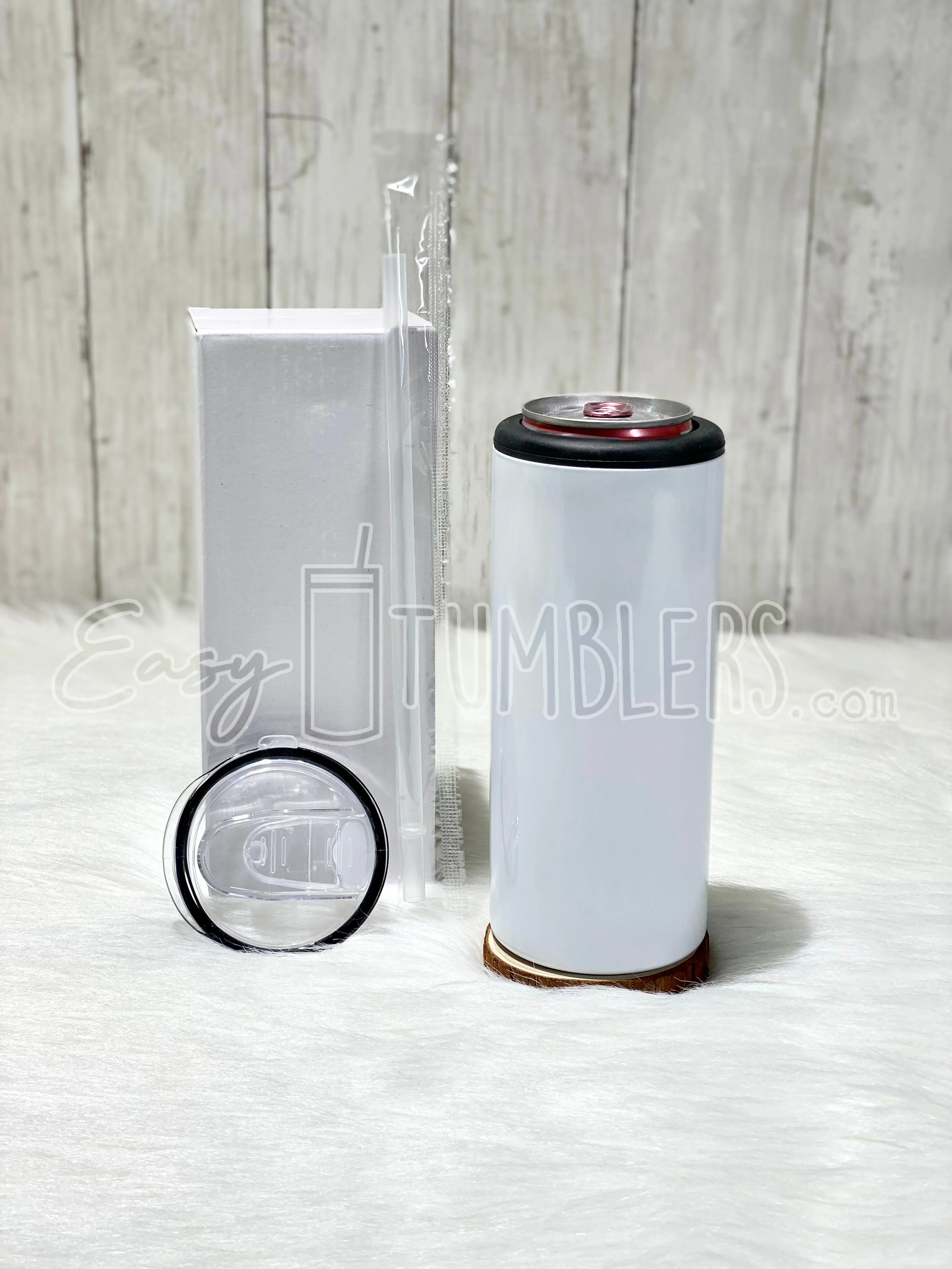2 Lid Skinny Can/Bottle Cooler Duozie Sublimation Blank Tumbler
