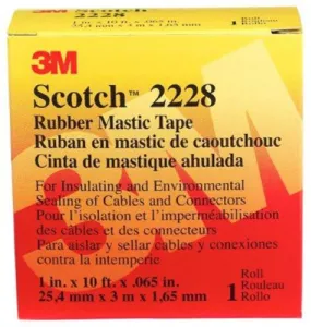 3M Company 50727-BA-5 1" x 10' Roll Of Professional Grade Electrical Rubber Mastic Tape - Quantity of 3