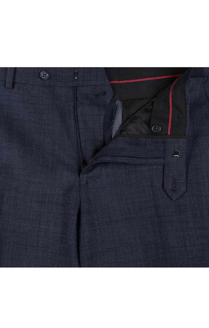 (46R) Wool Blend Regular Fit Suit 2 Piece Suit 2 Button in Navy