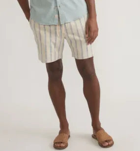 6" Saturday Selvage Beach Short - Natural/Blue Stripe