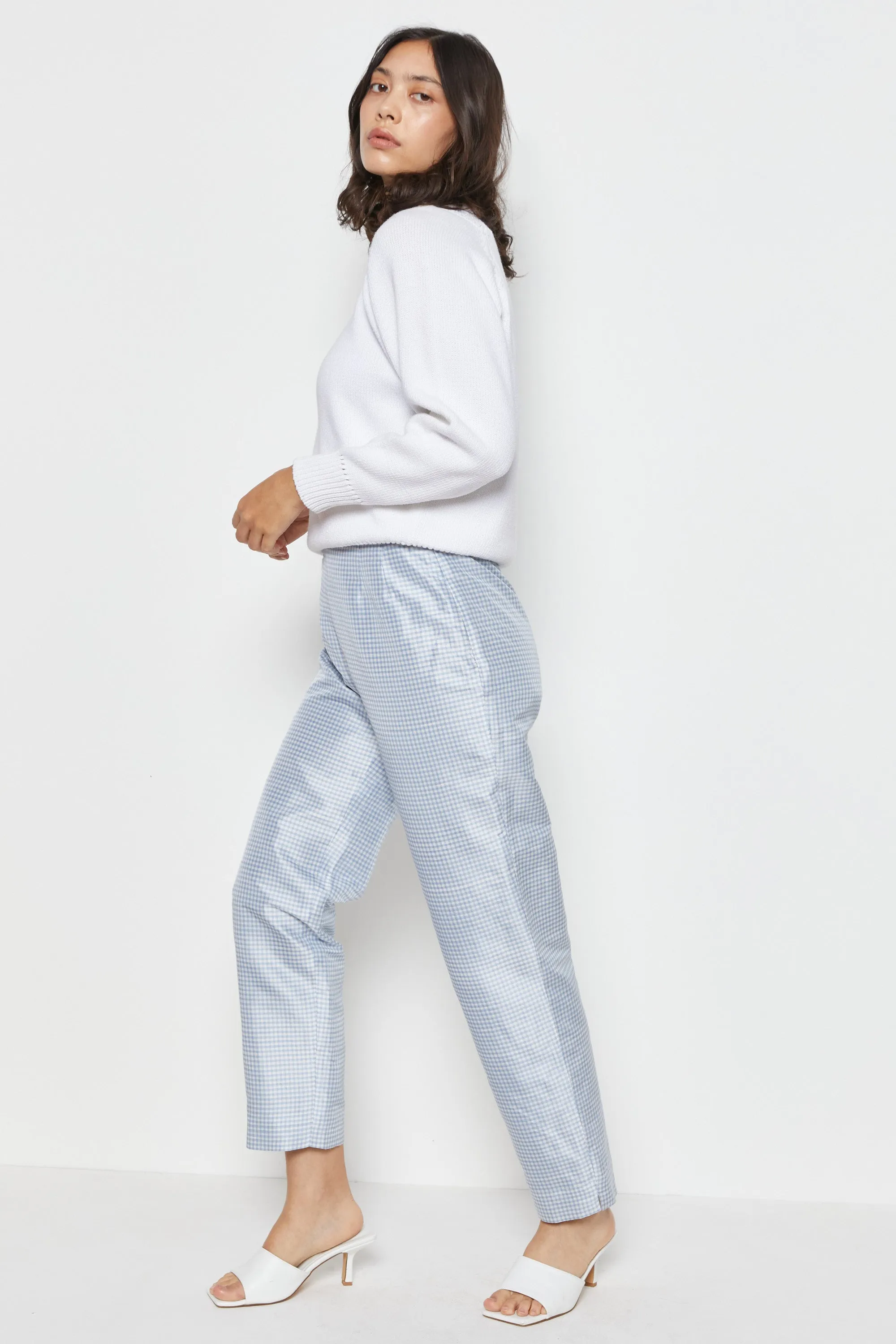 80s White Open Knit Yolk Sweater M