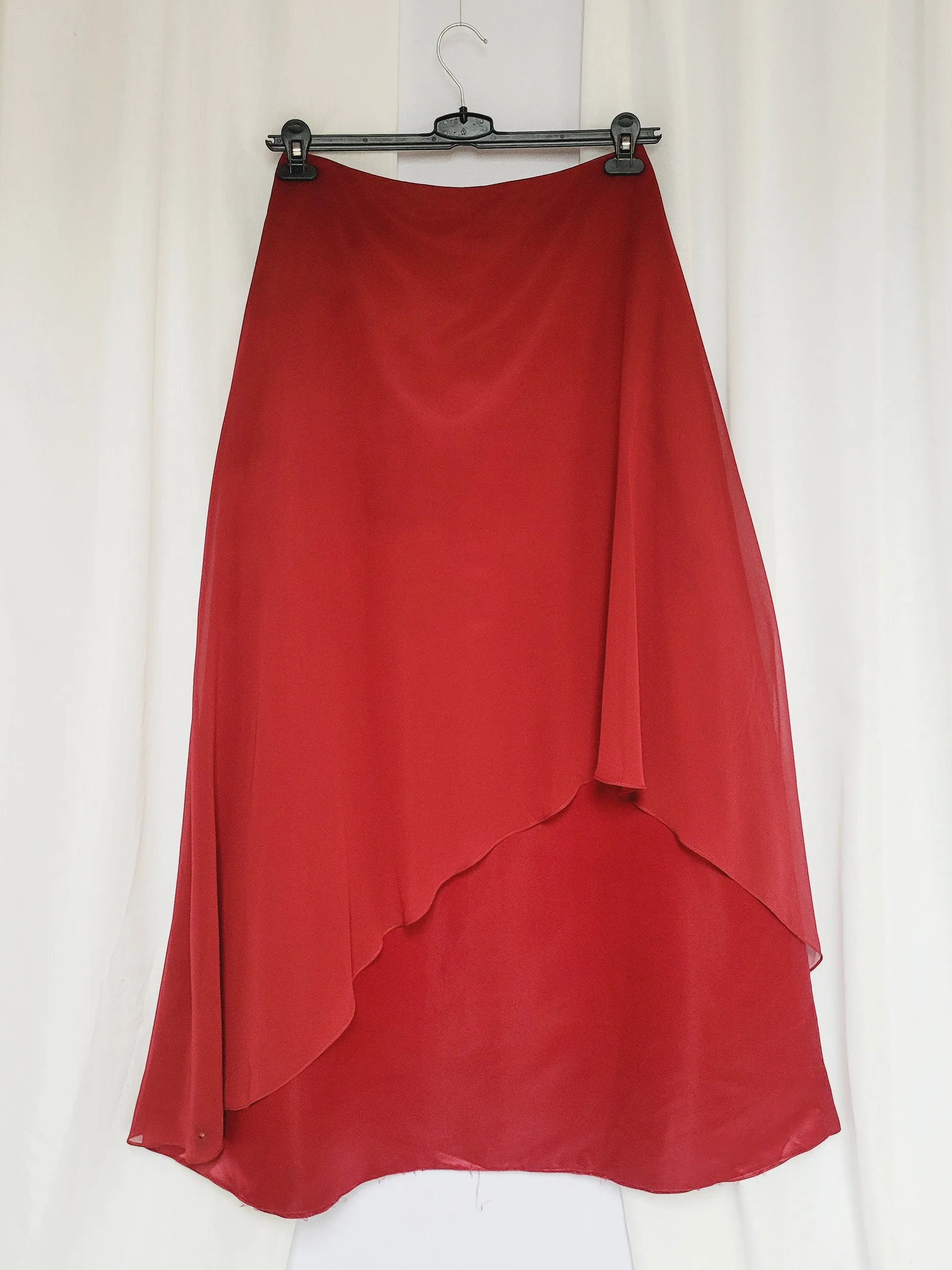 90s vintage burgundy layered minimalist maxi Prom skirt