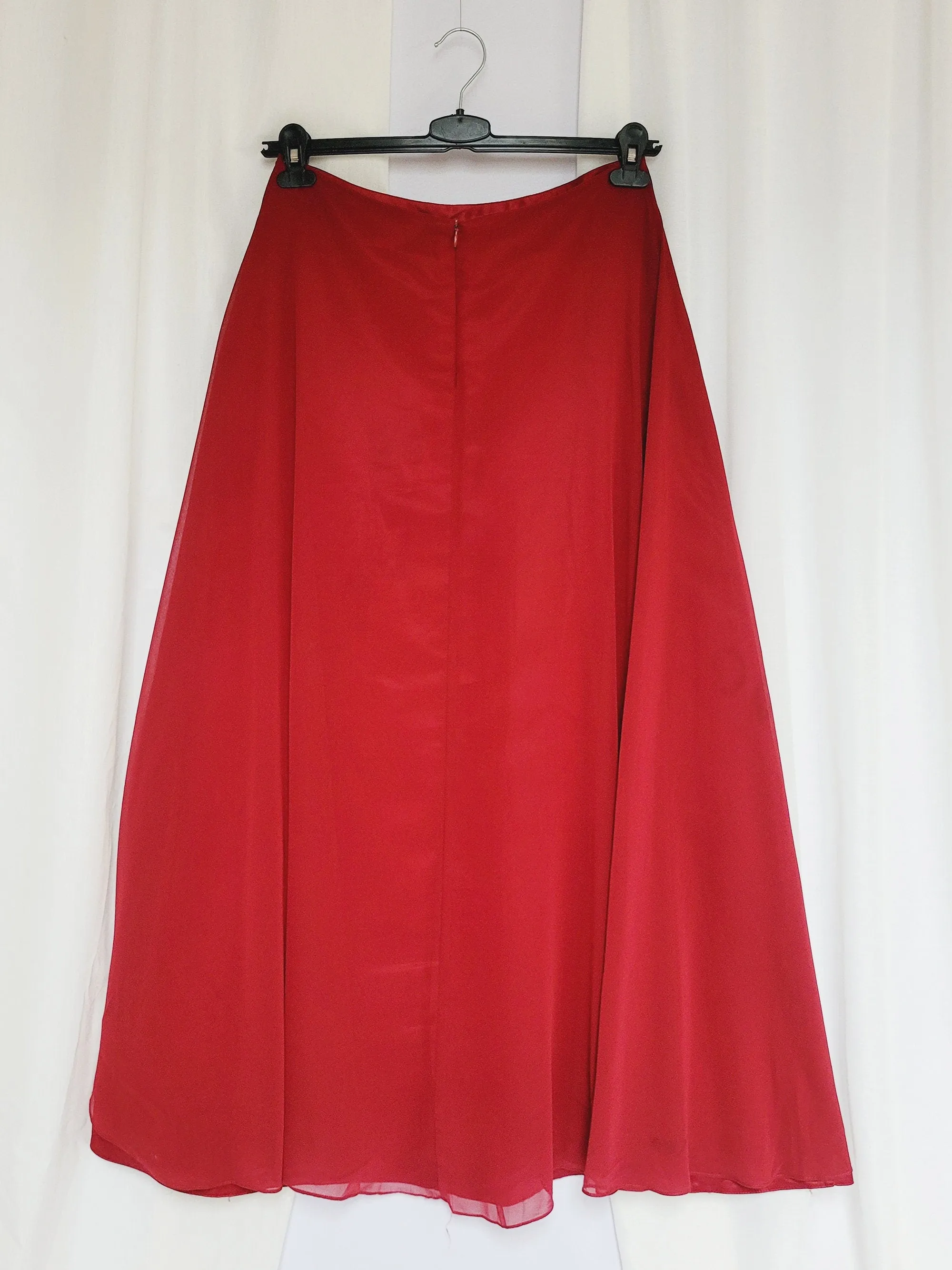 90s vintage burgundy layered minimalist maxi Prom skirt