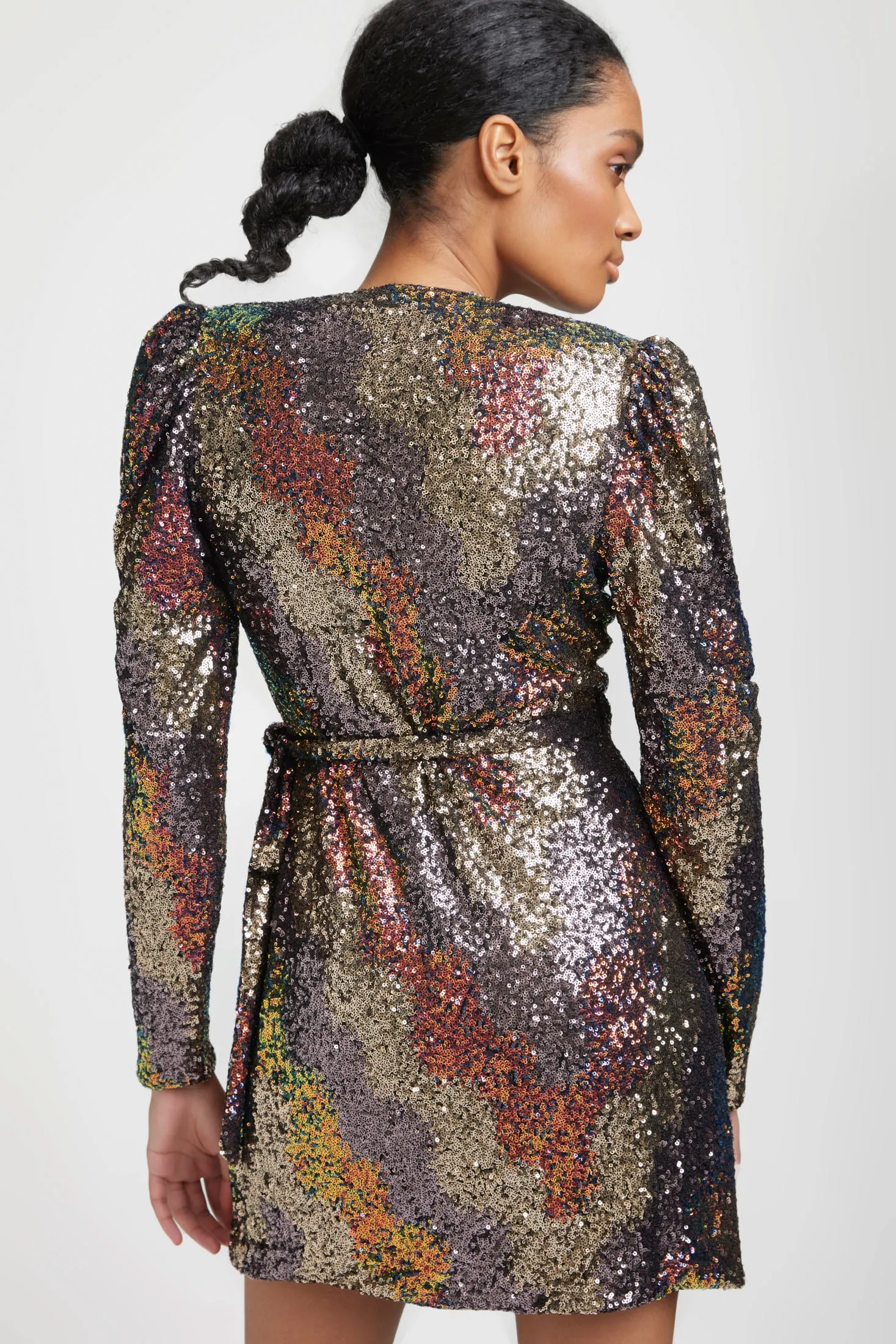 Ablinagz Wrap Dress - Multi Sequince