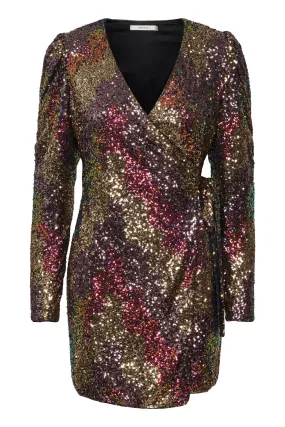 Ablinagz Wrap Dress - Multi Sequince