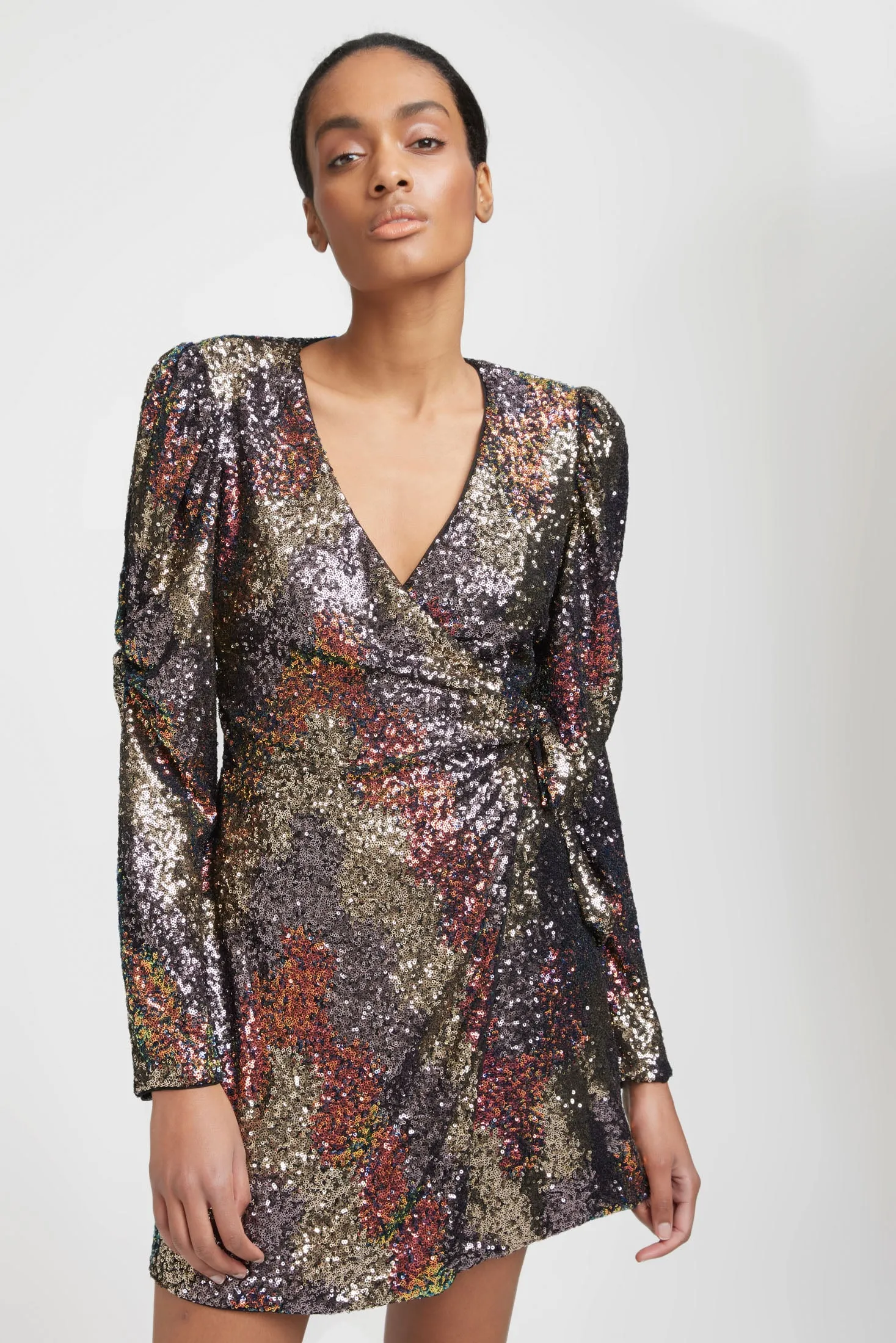 Ablinagz Wrap Dress - Multi Sequince