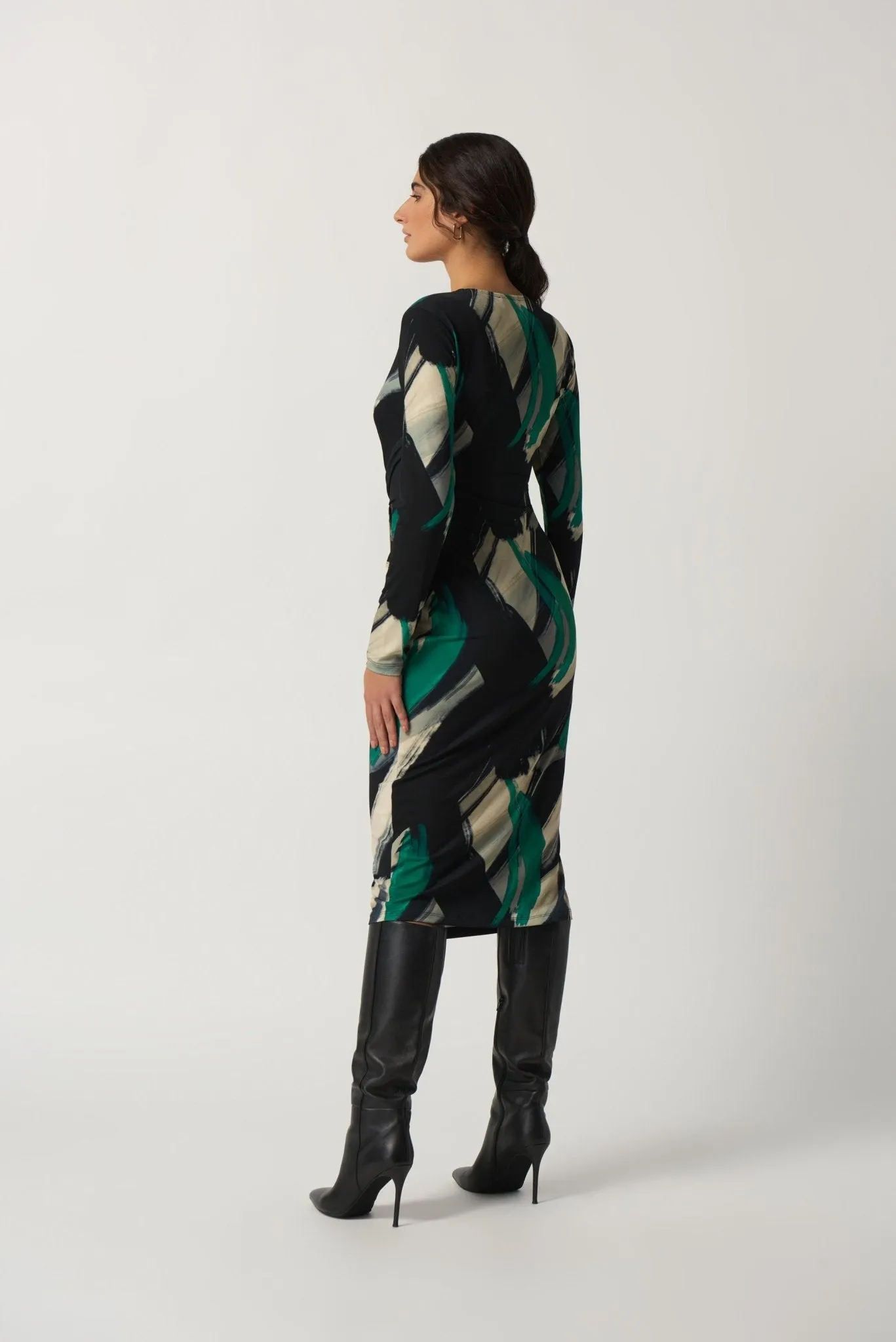 Abstract Print Wrap Dress