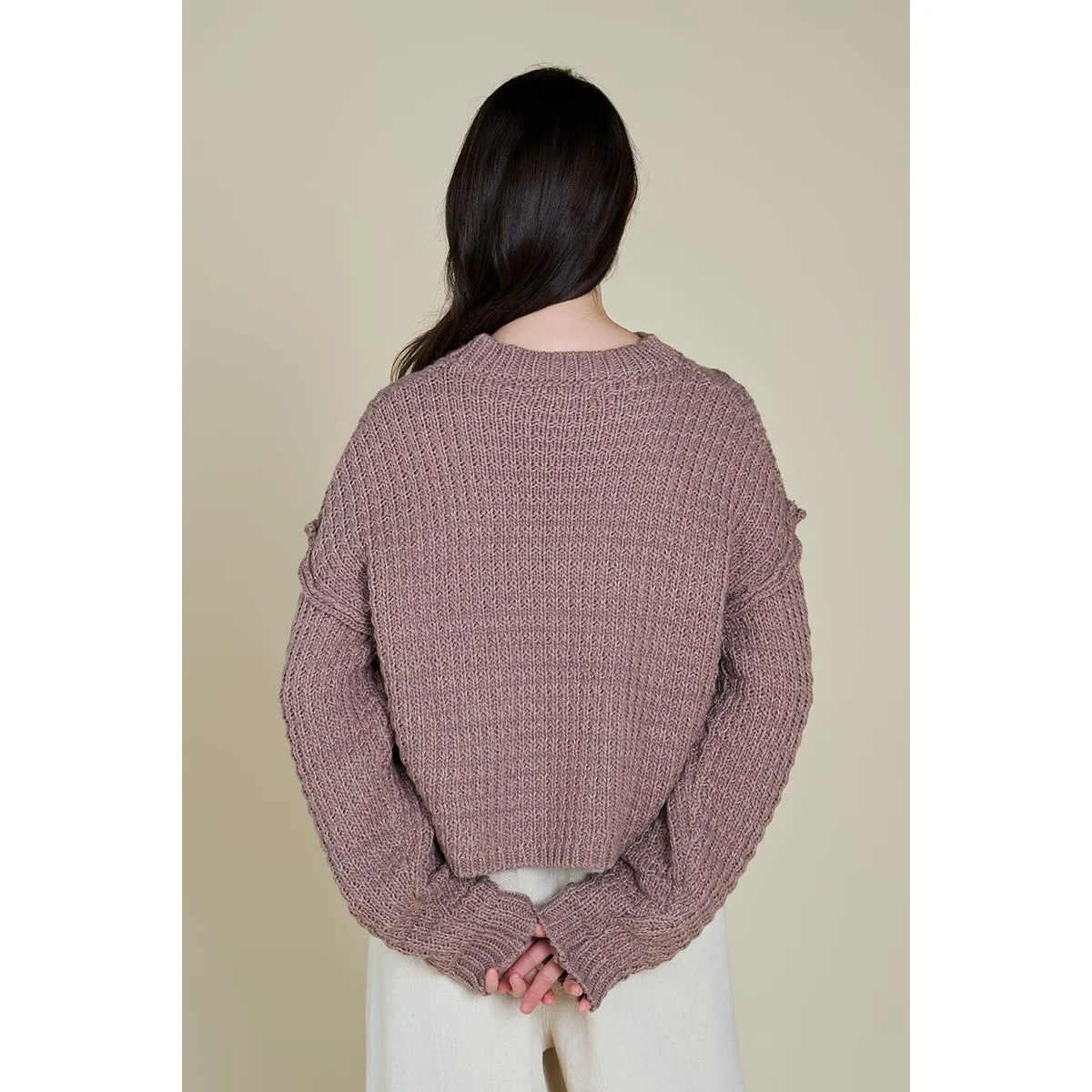 Alice Grade and Gather Cable Front Crop Sweater SALE