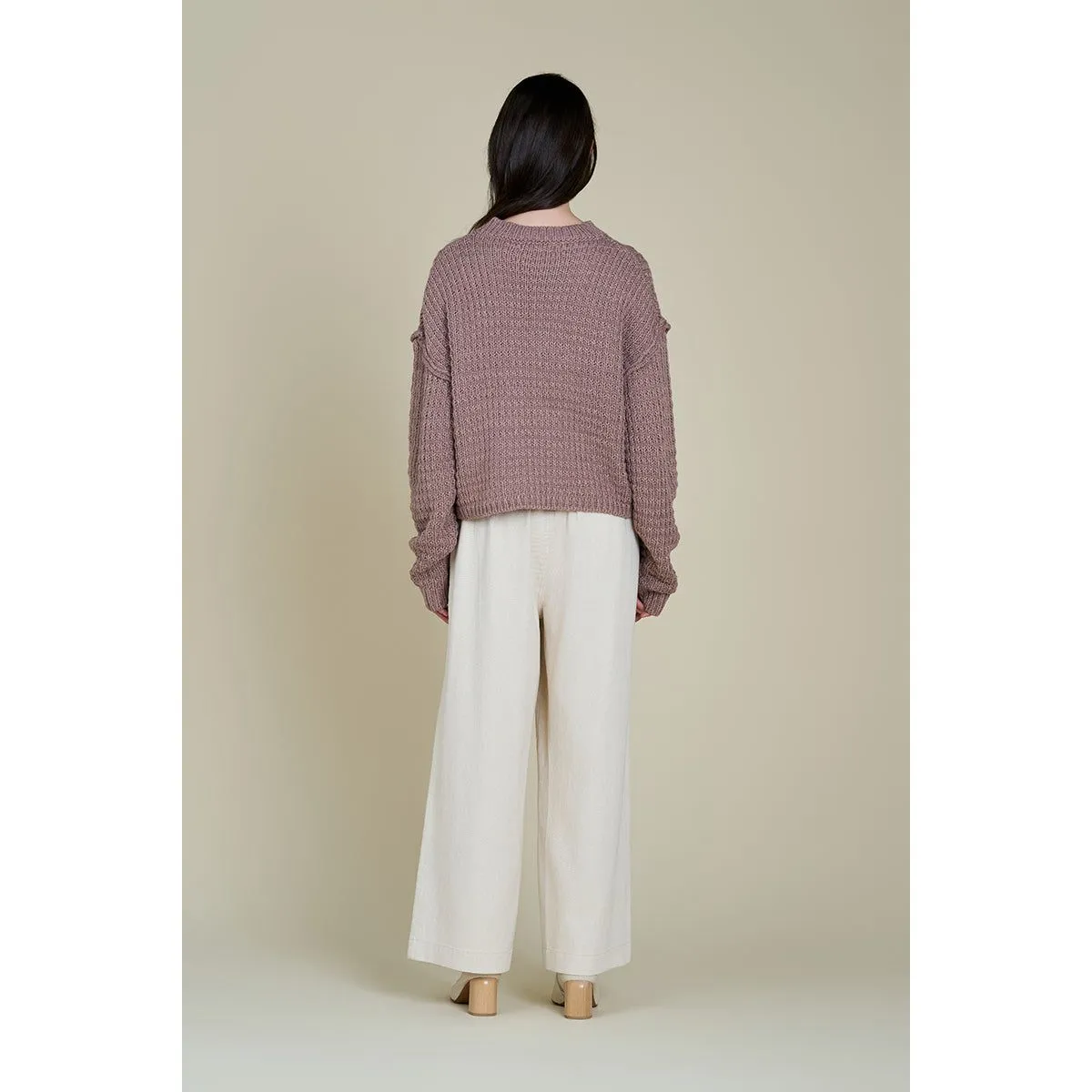 Alice Grade and Gather Cable Front Crop Sweater SALE