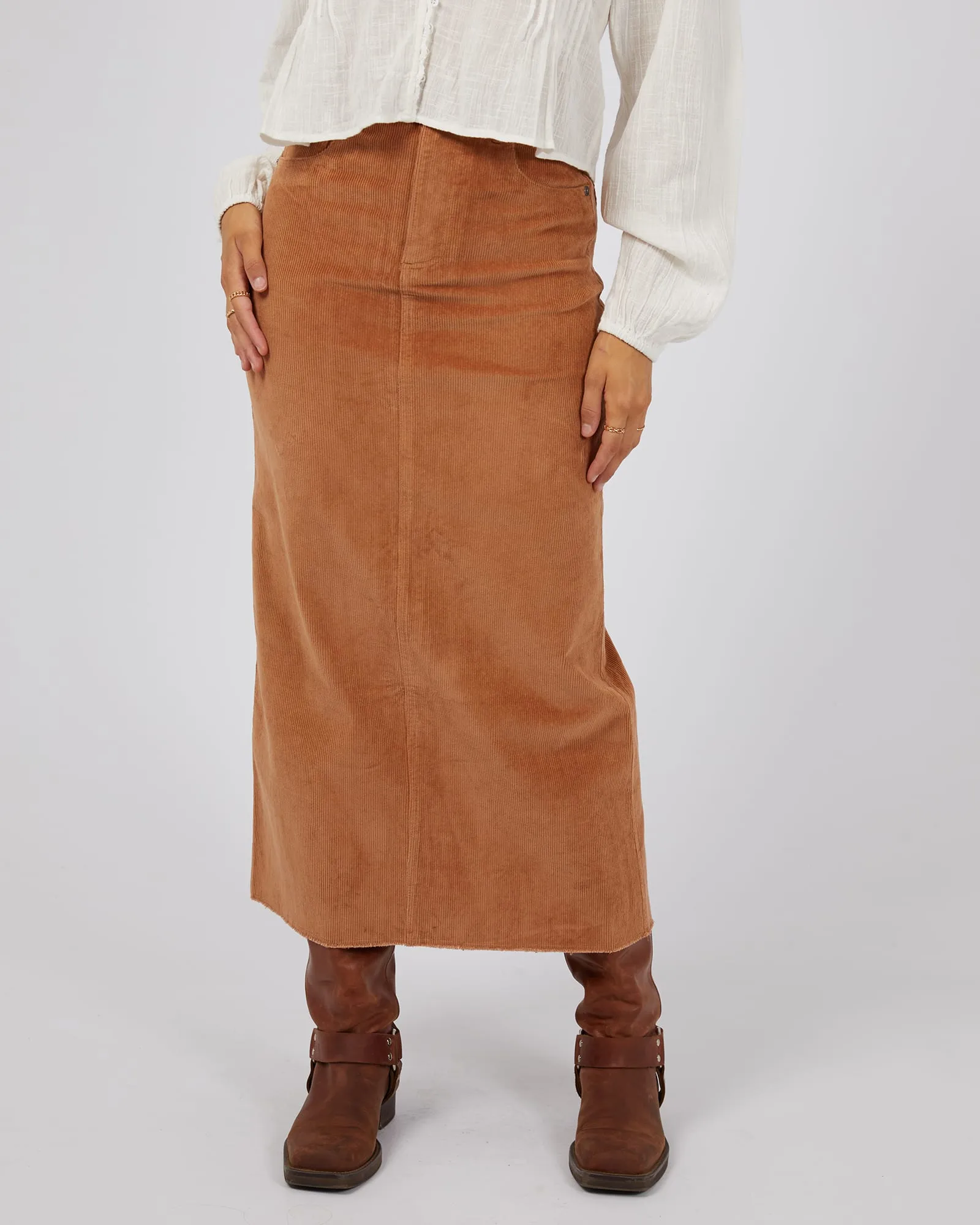 All About Eve Huntley Cord Maxi Skirt - Tan