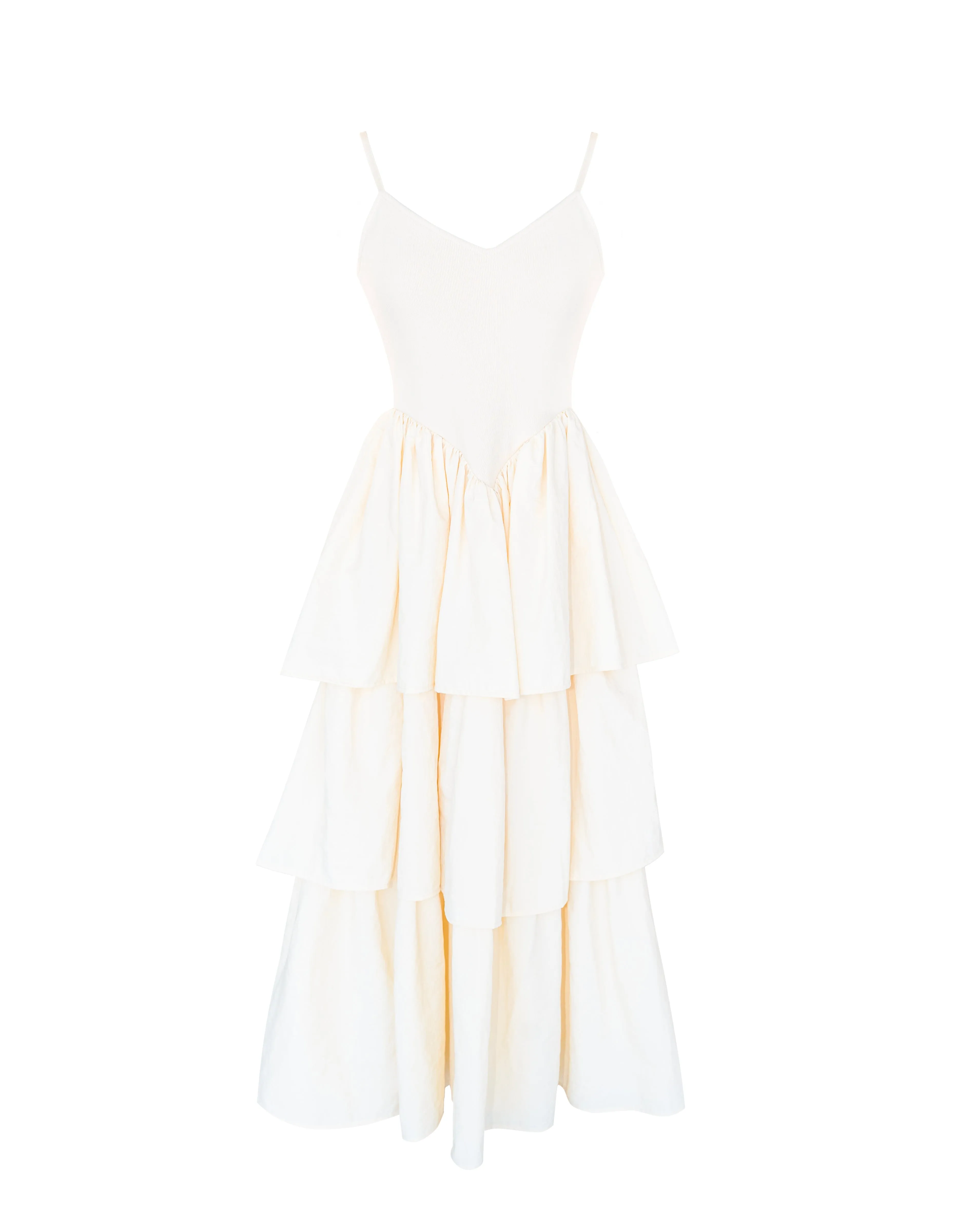 Andrea Basque Low Waist Dress, Ivory