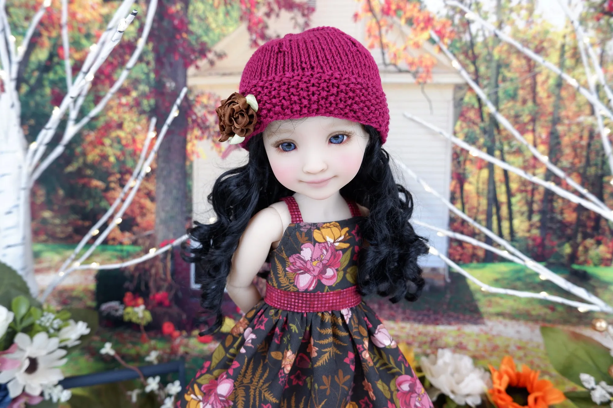 Autumn Ferns - dress and sweater set with boots for Ruby Red Fashion Friends doll