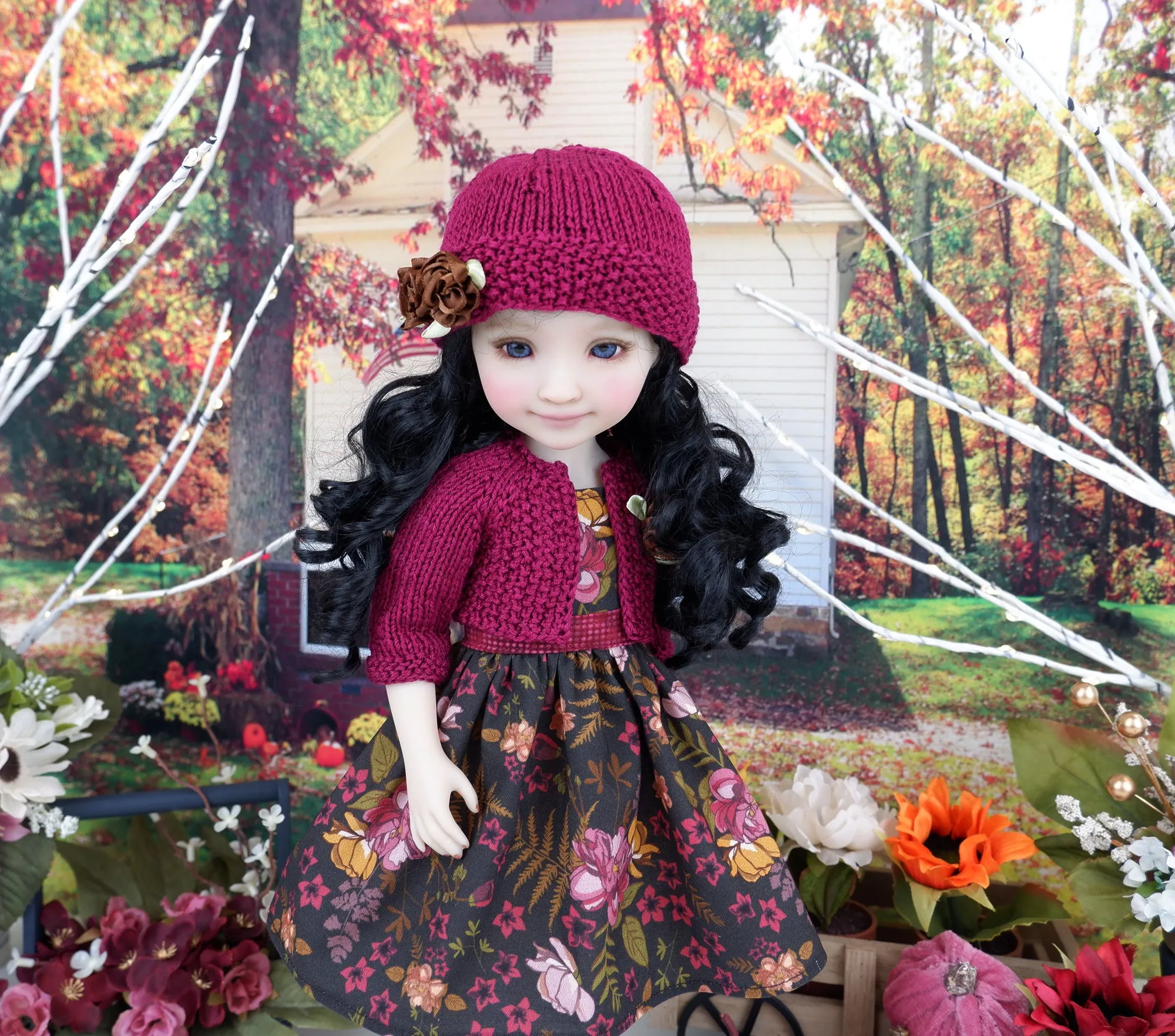 Autumn Ferns - dress and sweater set with boots for Ruby Red Fashion Friends doll