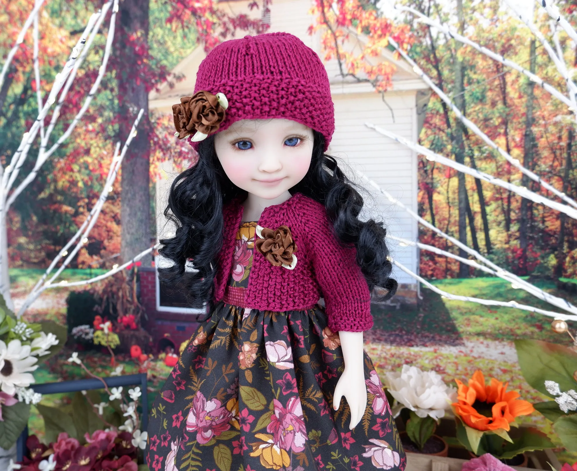 Autumn Ferns - dress and sweater set with boots for Ruby Red Fashion Friends doll