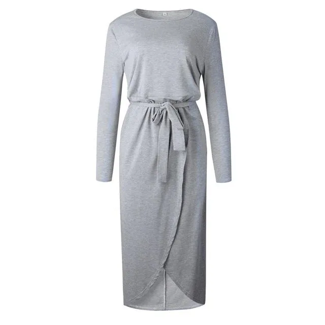 Autumn Summer Long Dress Women Short Long Sleeved Bodycon Party Dress Plus Size Sexy Women Long Boho Dress Elegant Beach Dress