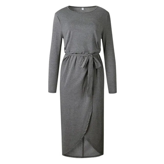 Autumn Summer Long Dress Women Short Long Sleeved Bodycon Party Dress Plus Size Sexy Women Long Boho Dress Elegant Beach Dress