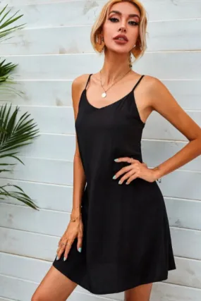 Backless Solid Cami Dress