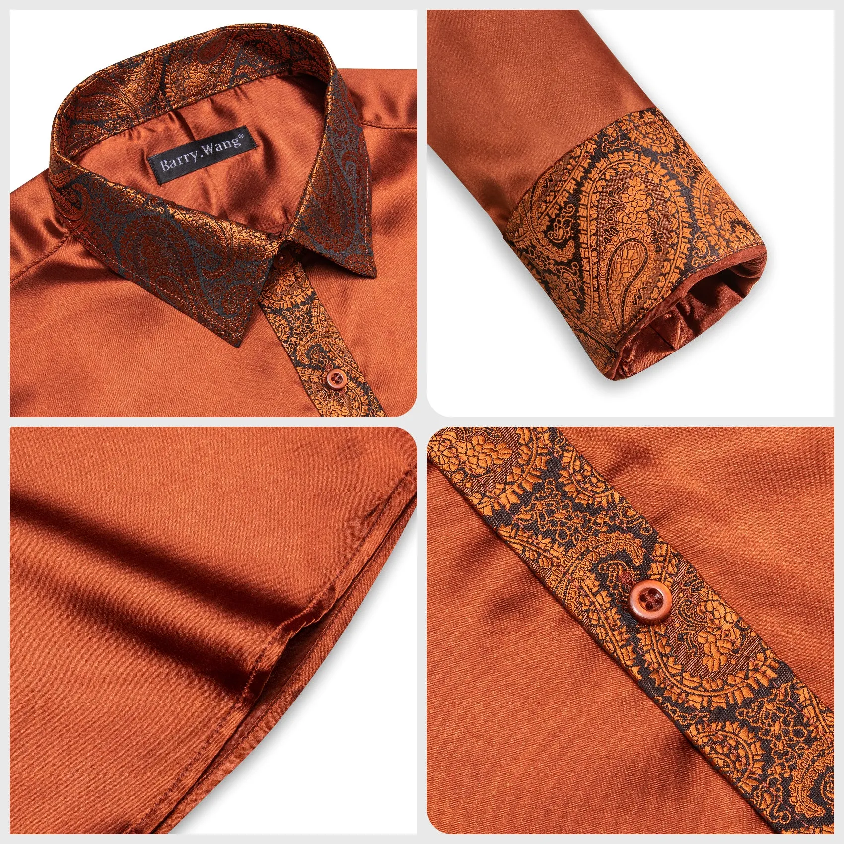 Barry.wang Brown Solid Men's Shirt
