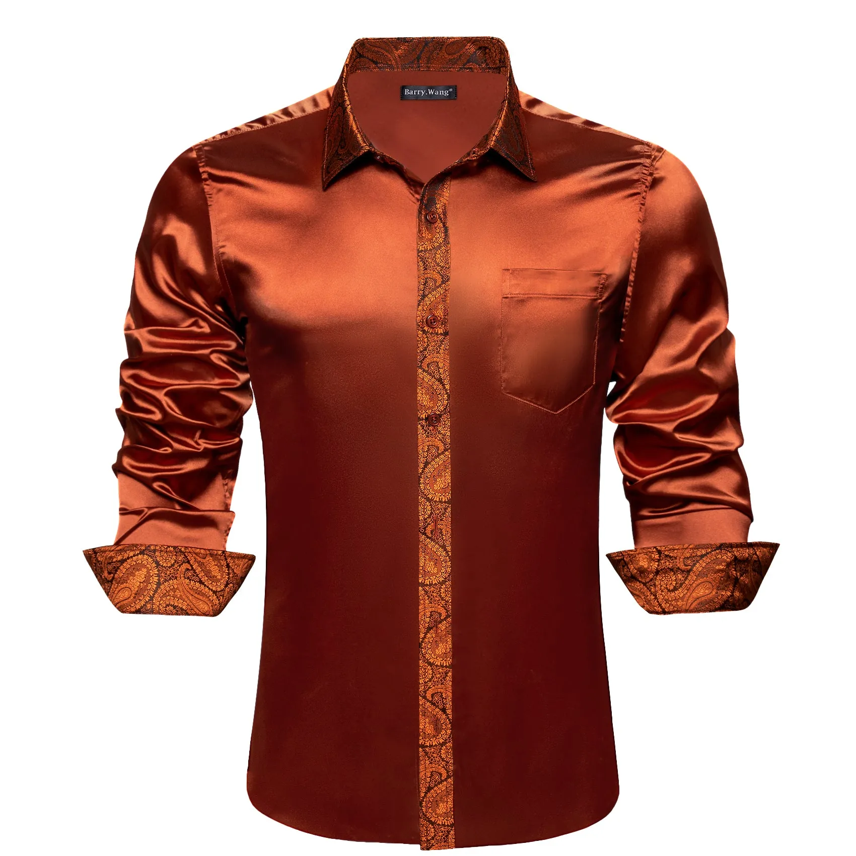 Barry.wang Brown Solid Men's Shirt