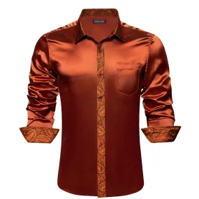 Barry.wang Brown Solid Men's Shirt