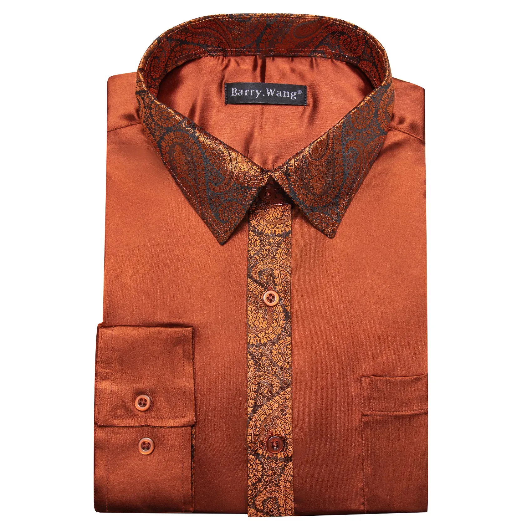 Barry.wang Brown Solid Men's Shirt