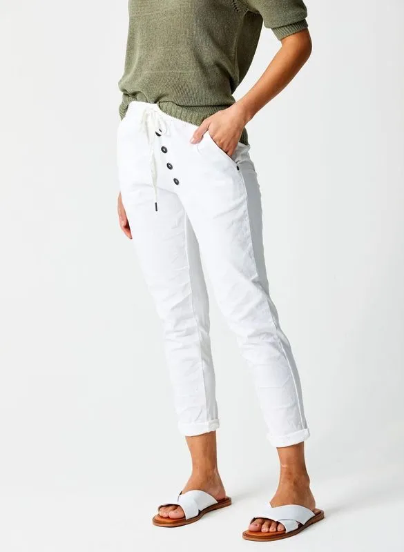 Becca Diagonal Button Joggers