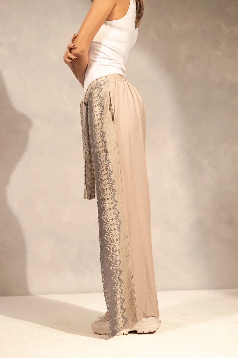 BeigeTwo Side Summer Flared Pants