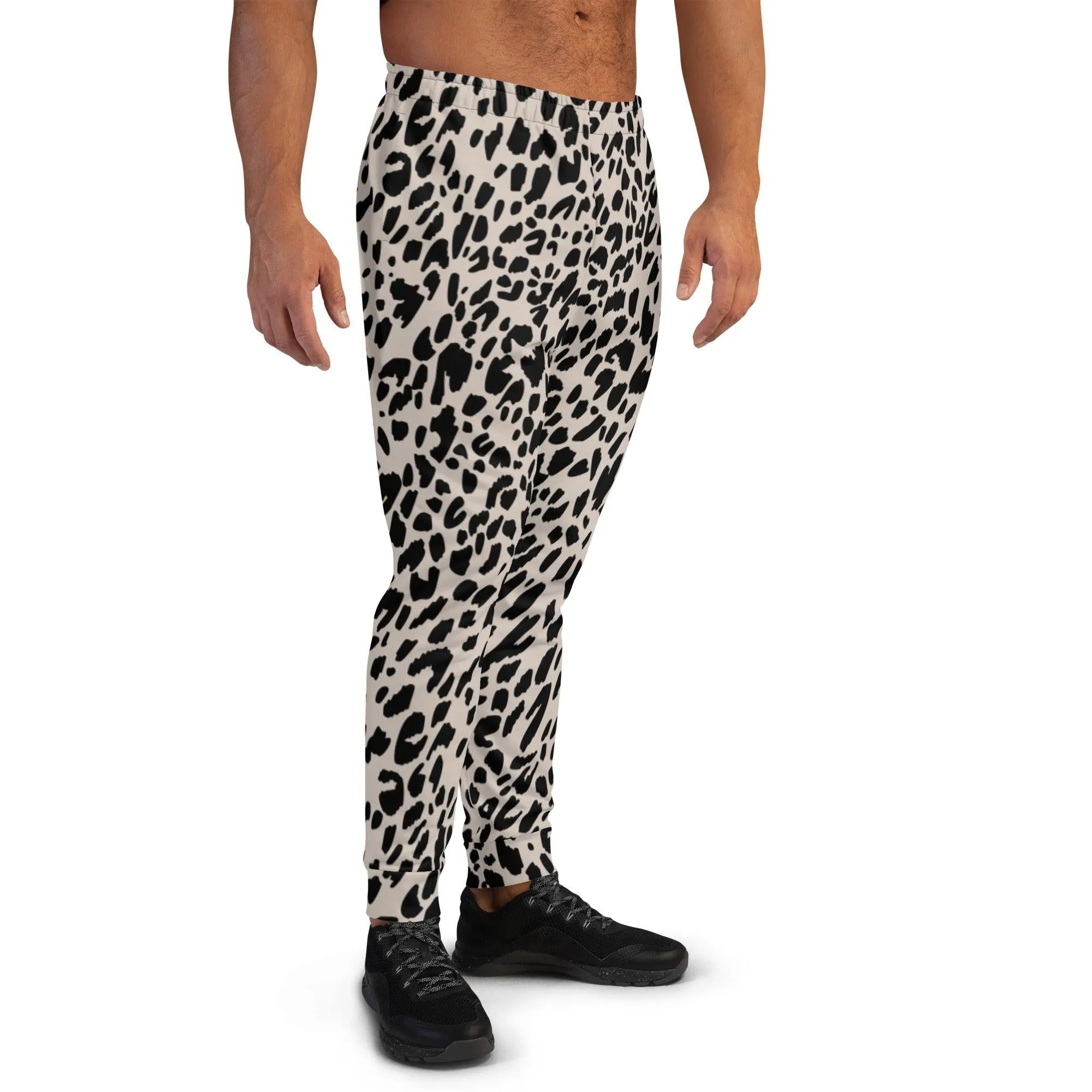 Black Animal Print Men's Street Joggers