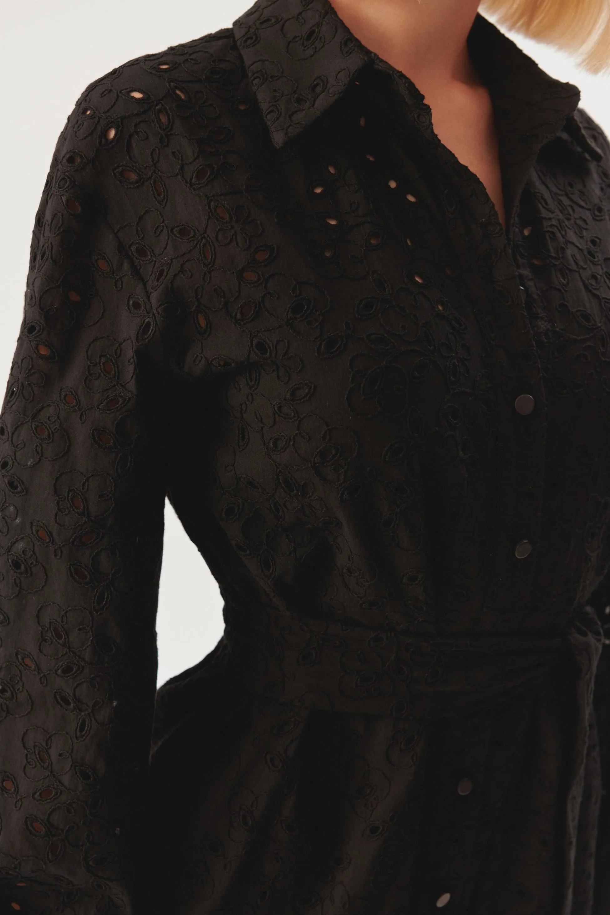 Black Flowy Wrap Dress