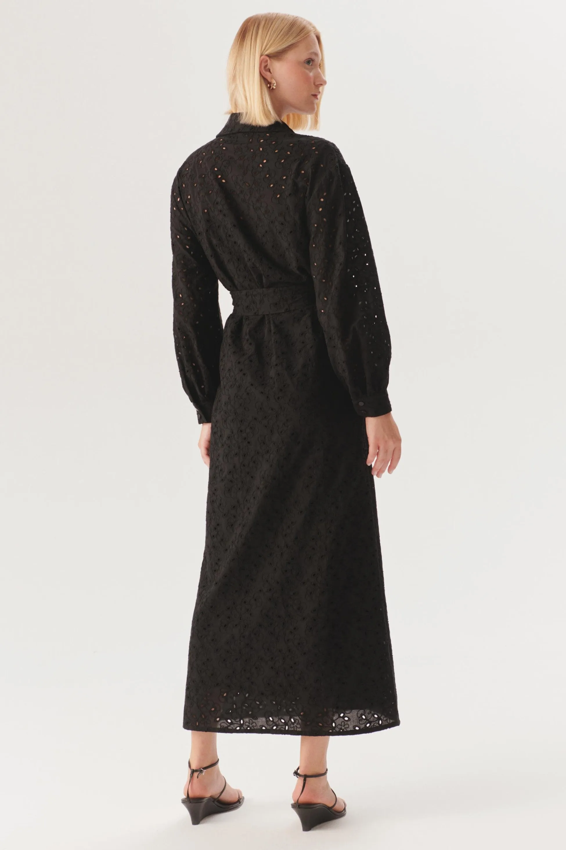 Black Flowy Wrap Dress