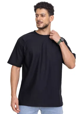 Black Rhombus Over Size Round T-Shirt