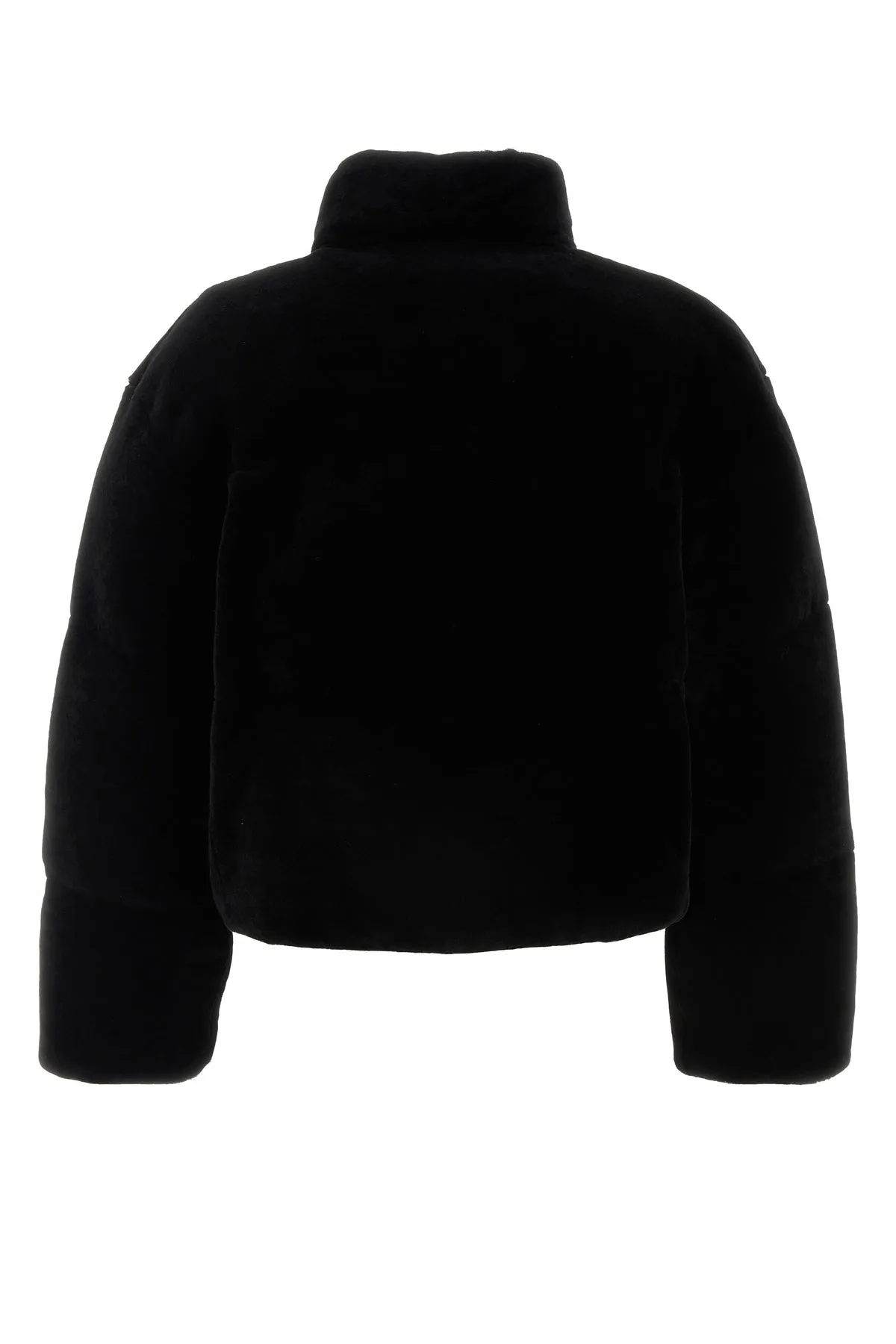 Black shearling down jacket