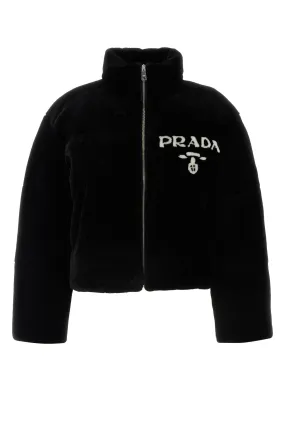 Black shearling down jacket