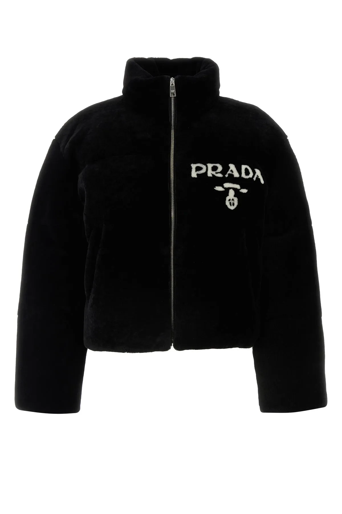 Black shearling down jacket