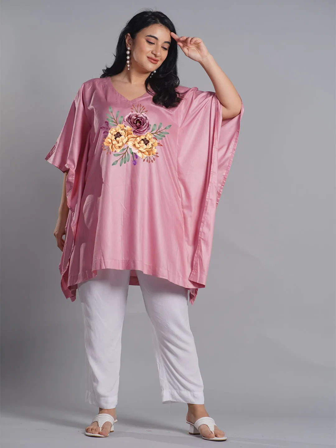 Blush Rayon Kaftan - Florentine
