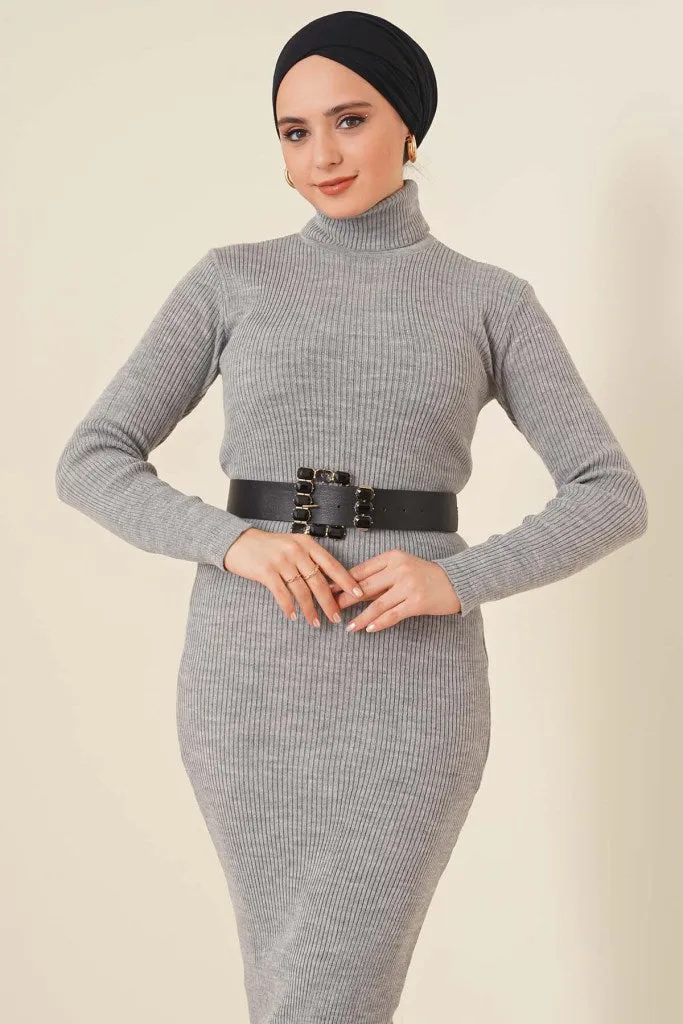 BNG Women Ribbed Long Sweater Dress Gray - Clermont
