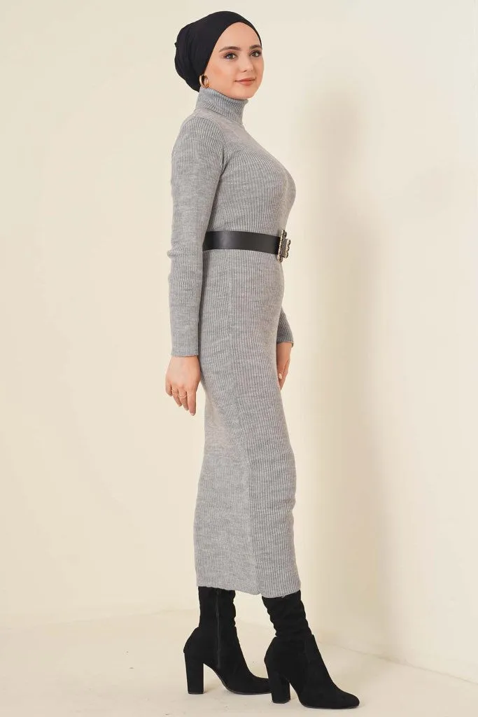 BNG Women Ribbed Long Sweater Dress Gray - Clermont