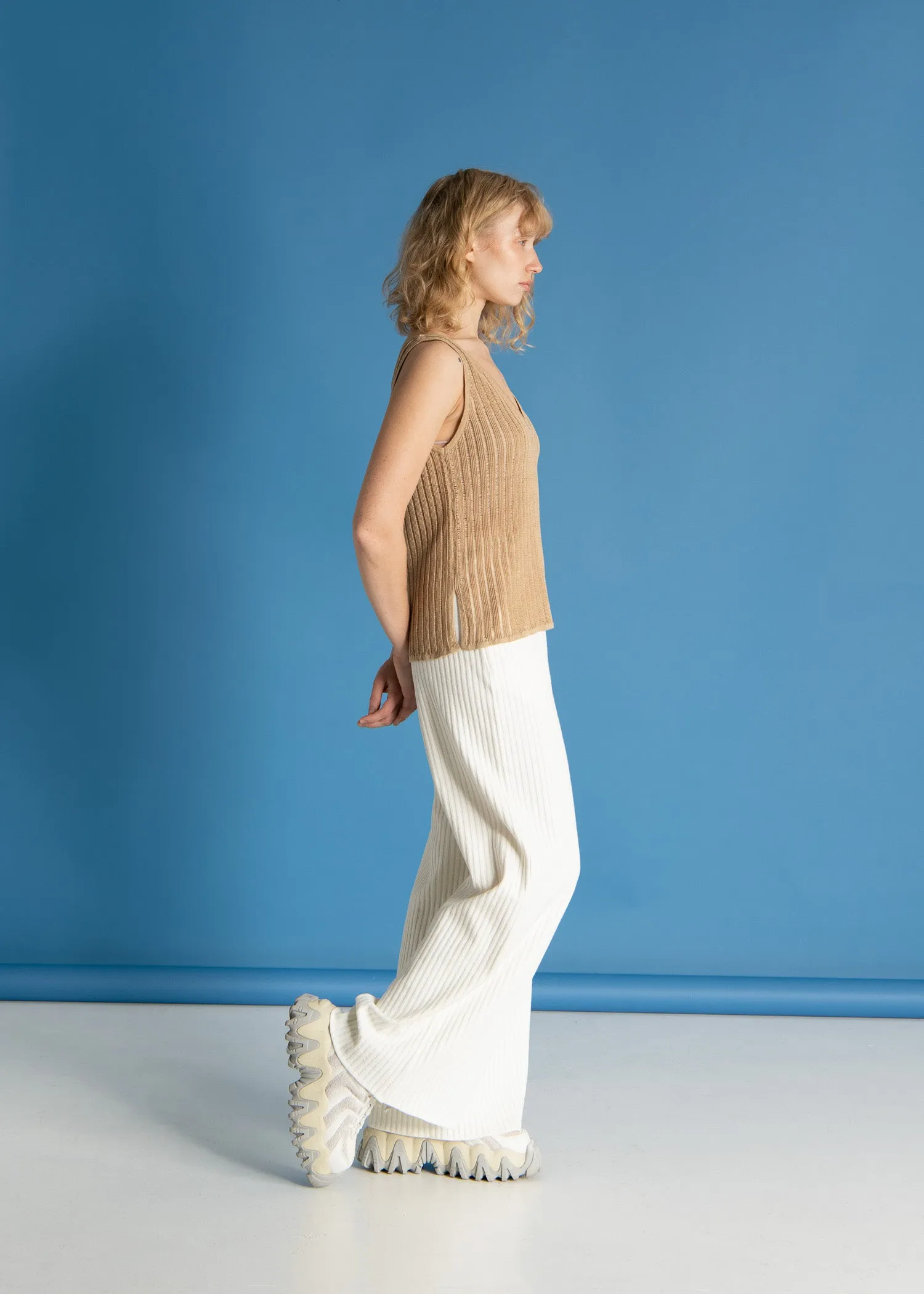 Caldo 100% Linen Tank Top Sand