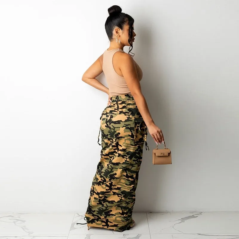 Camo Maxi Skirt