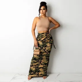 Camo Maxi Skirt
