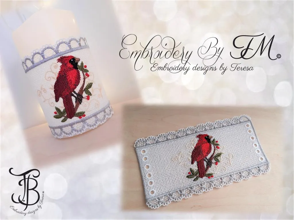 Candle corset Red Cardinal / 5x7 hoop