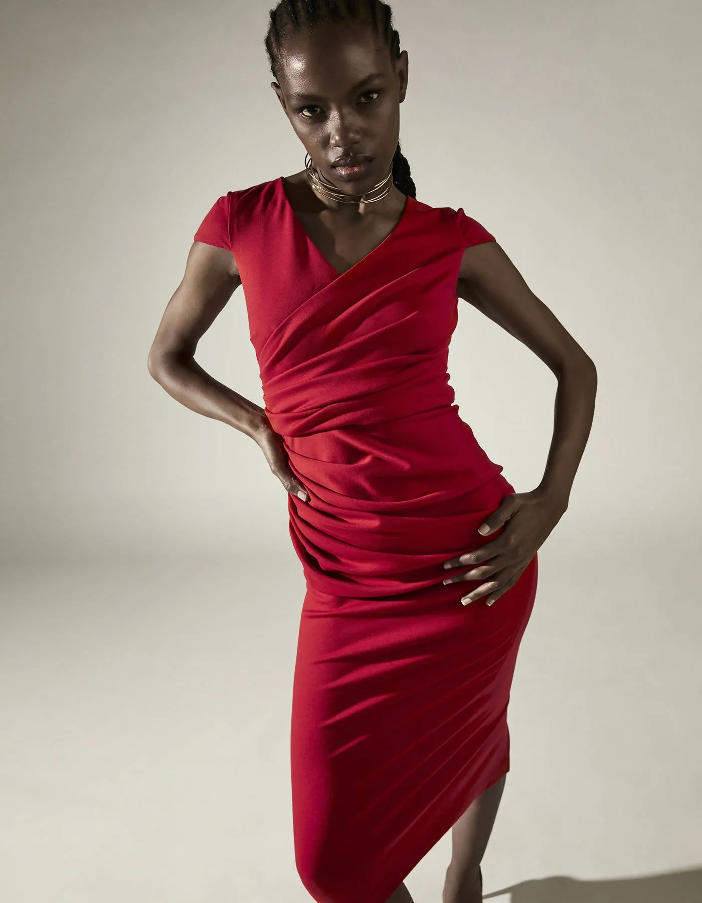 CARA DRESS BRICK RED