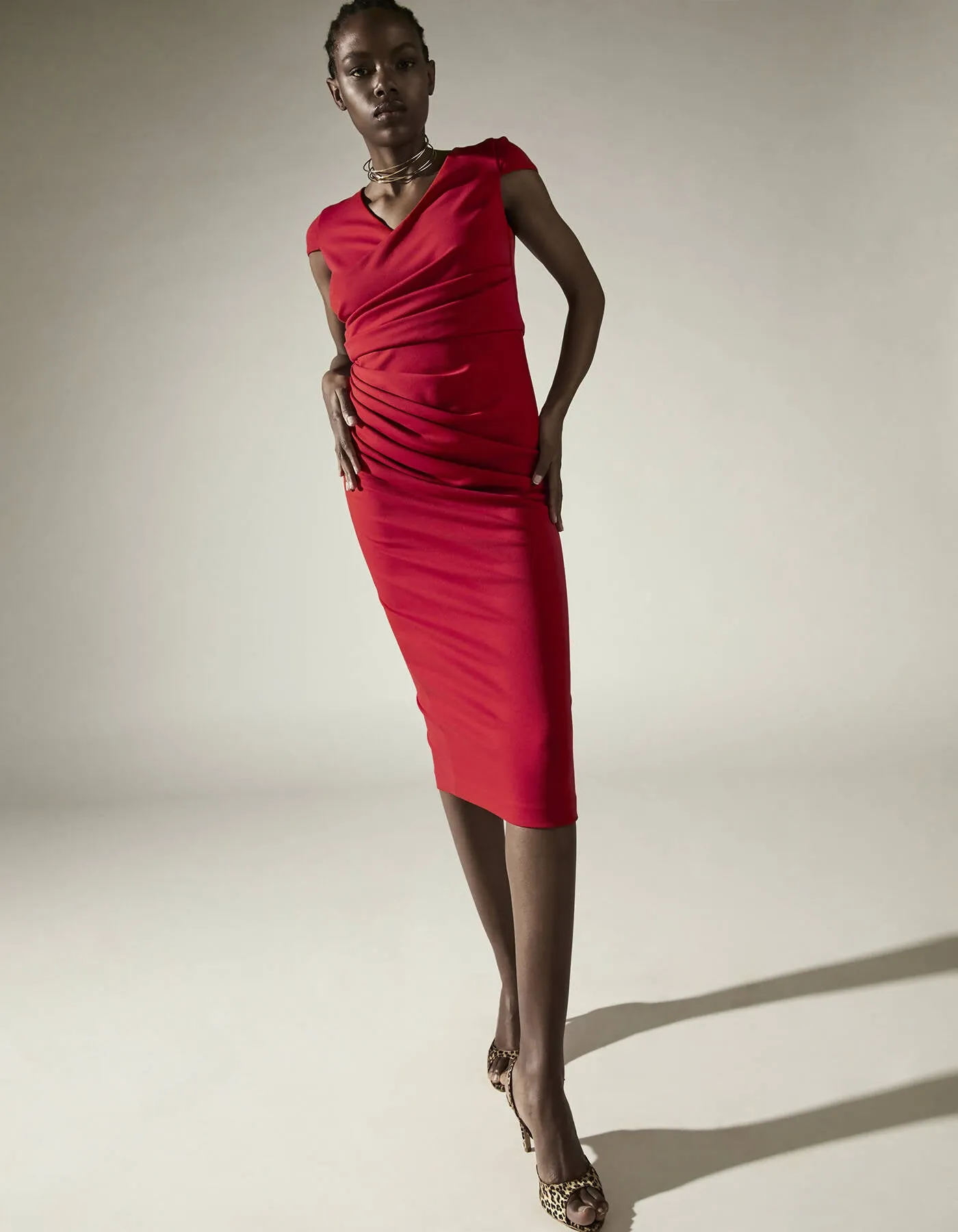 CARA DRESS BRICK RED