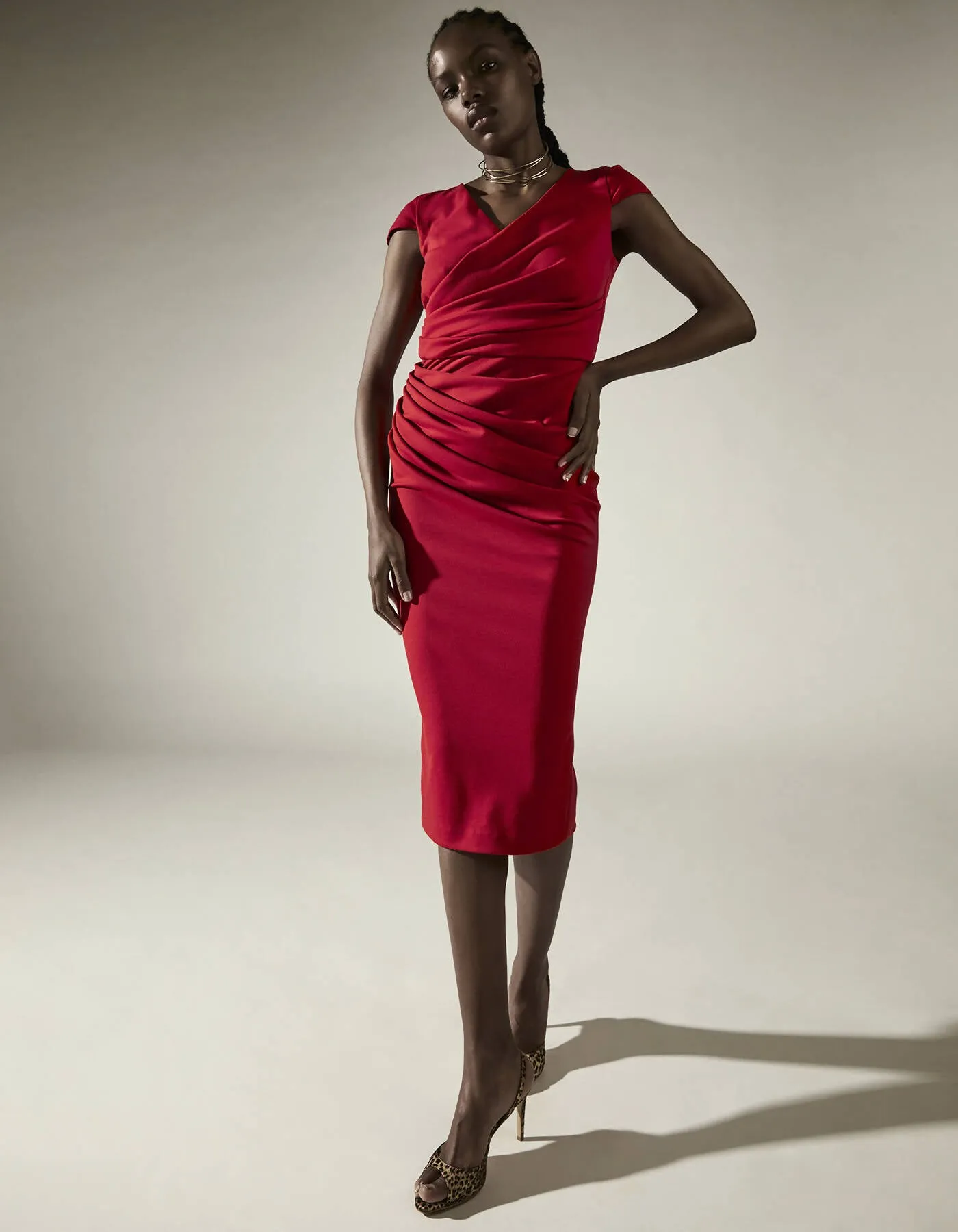 CARA DRESS BRICK RED
