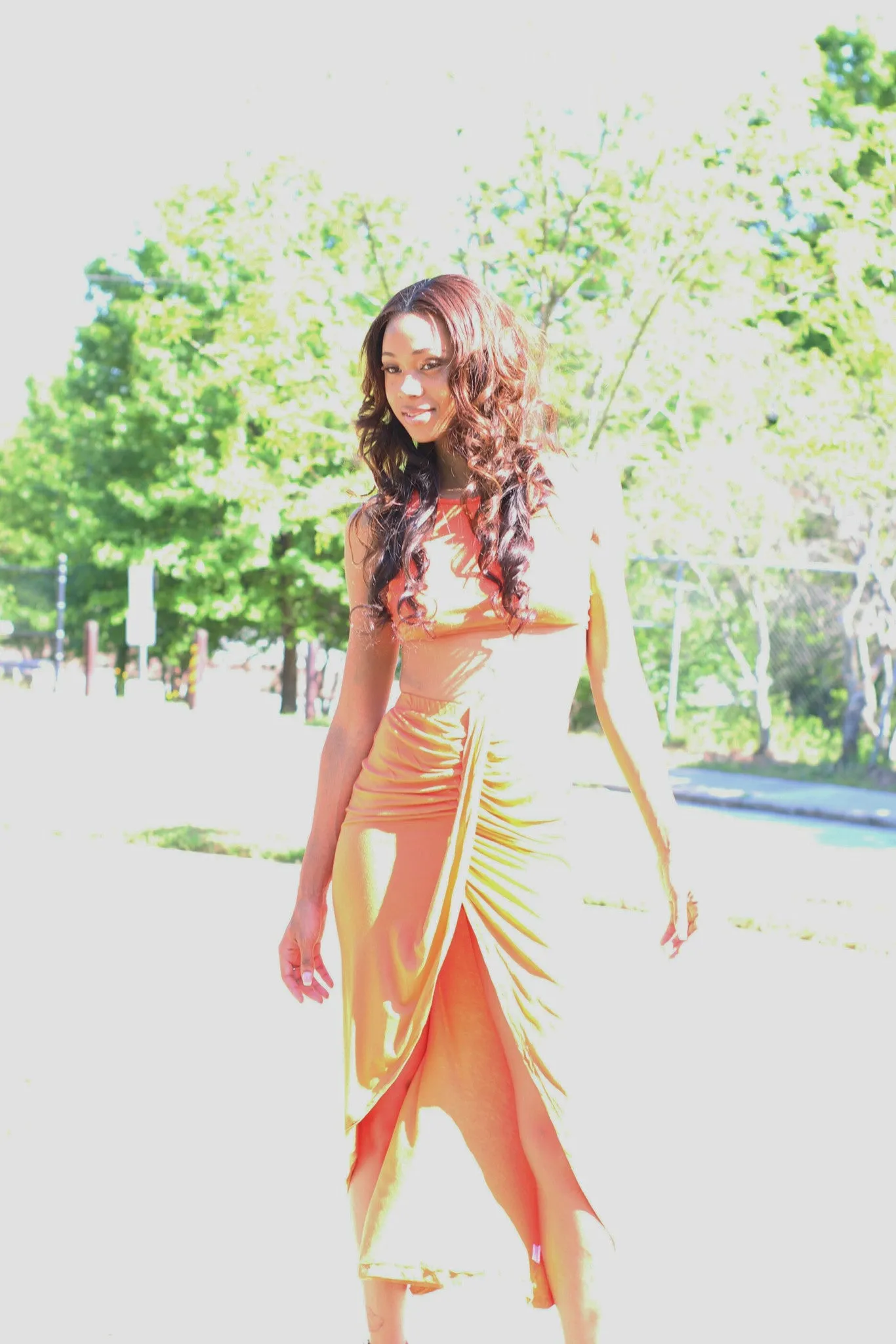 Cascading Two Piece Skirt Set