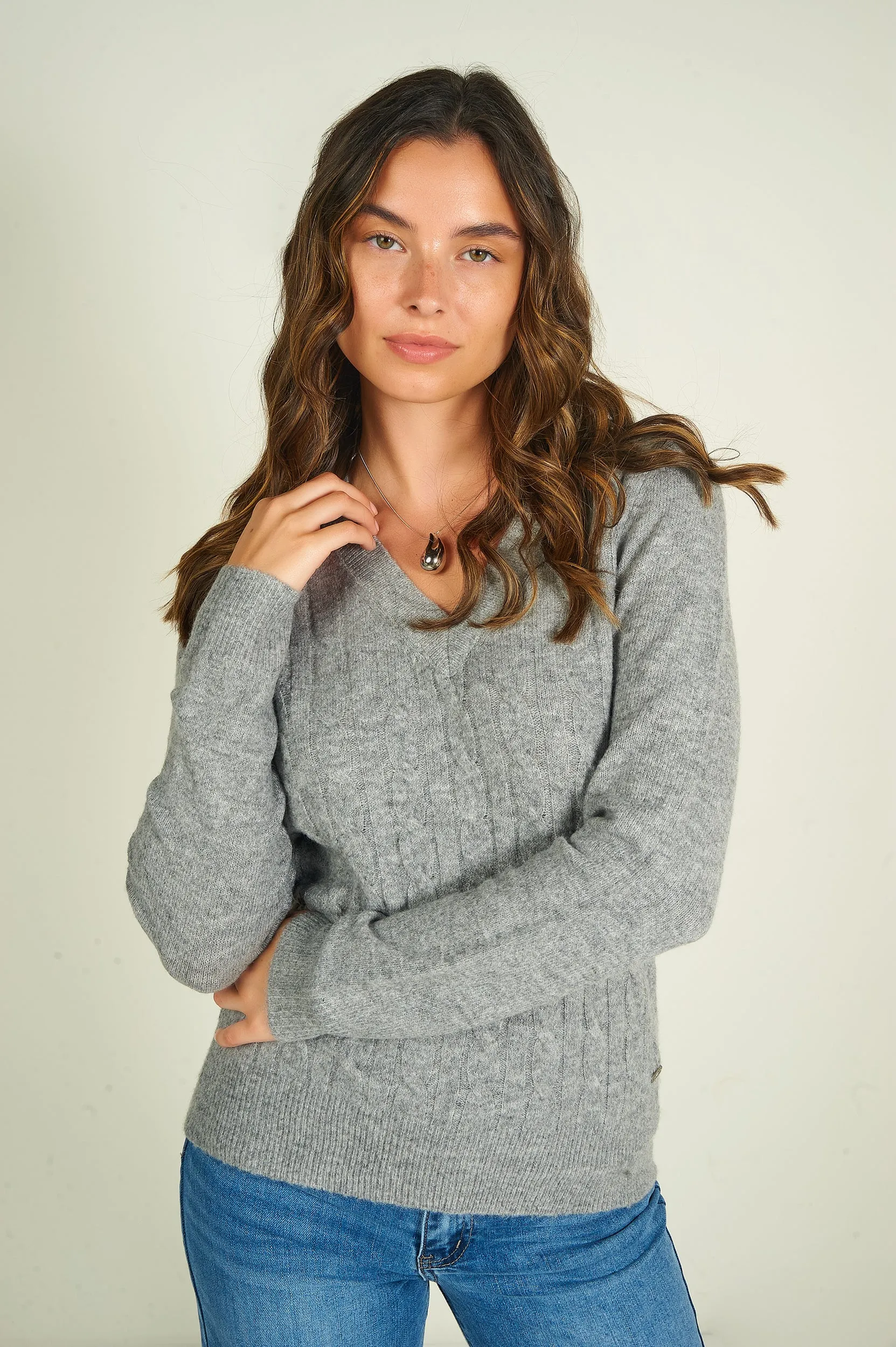 Chandail en tricot torsadé - CYRIELLE - (E-C11)