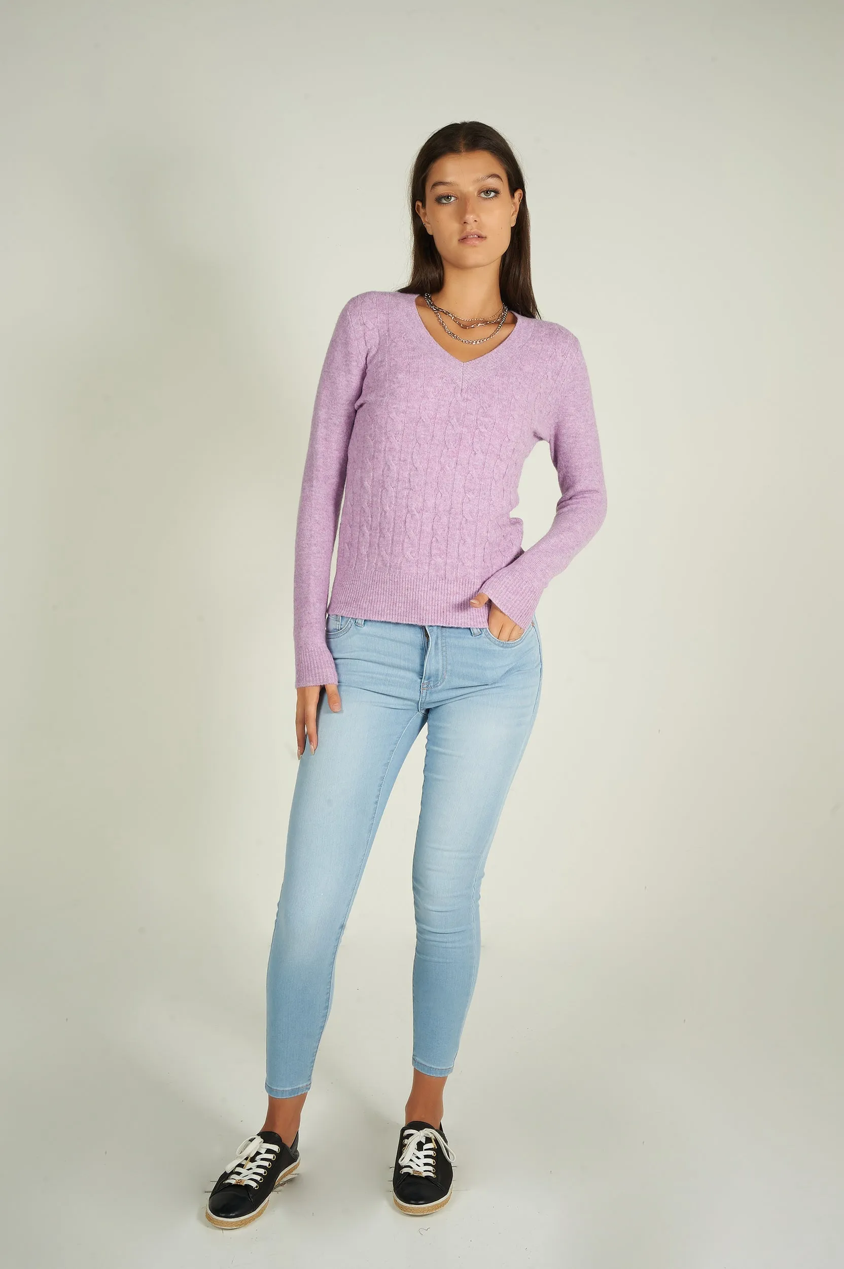 Chandail en tricot torsadé - CYRIELLE - (E-C11)