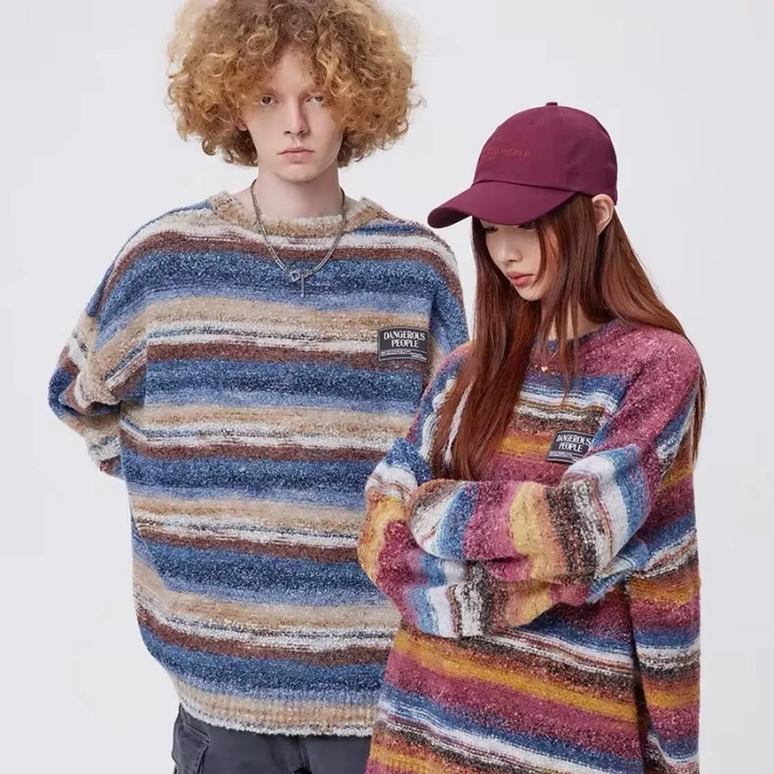 Chunky Striped Knitted Sweater