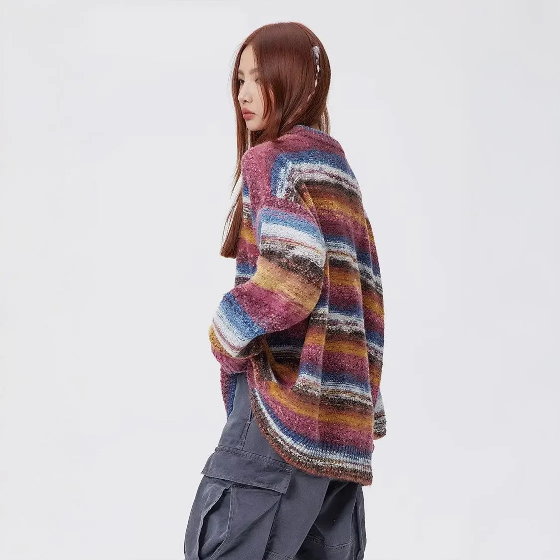 Chunky Striped Knitted Sweater