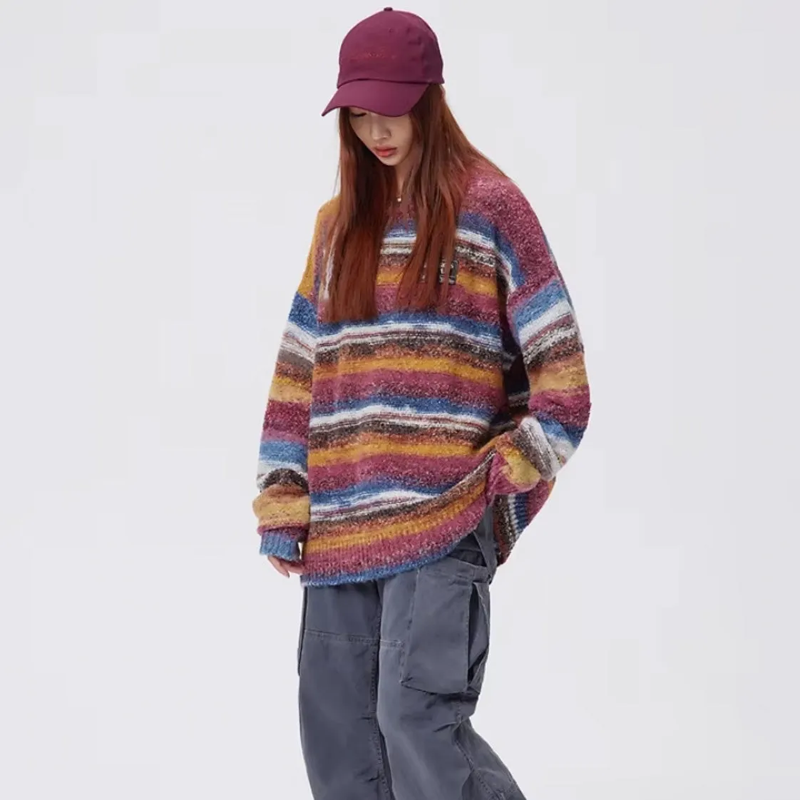 Chunky Striped Knitted Sweater